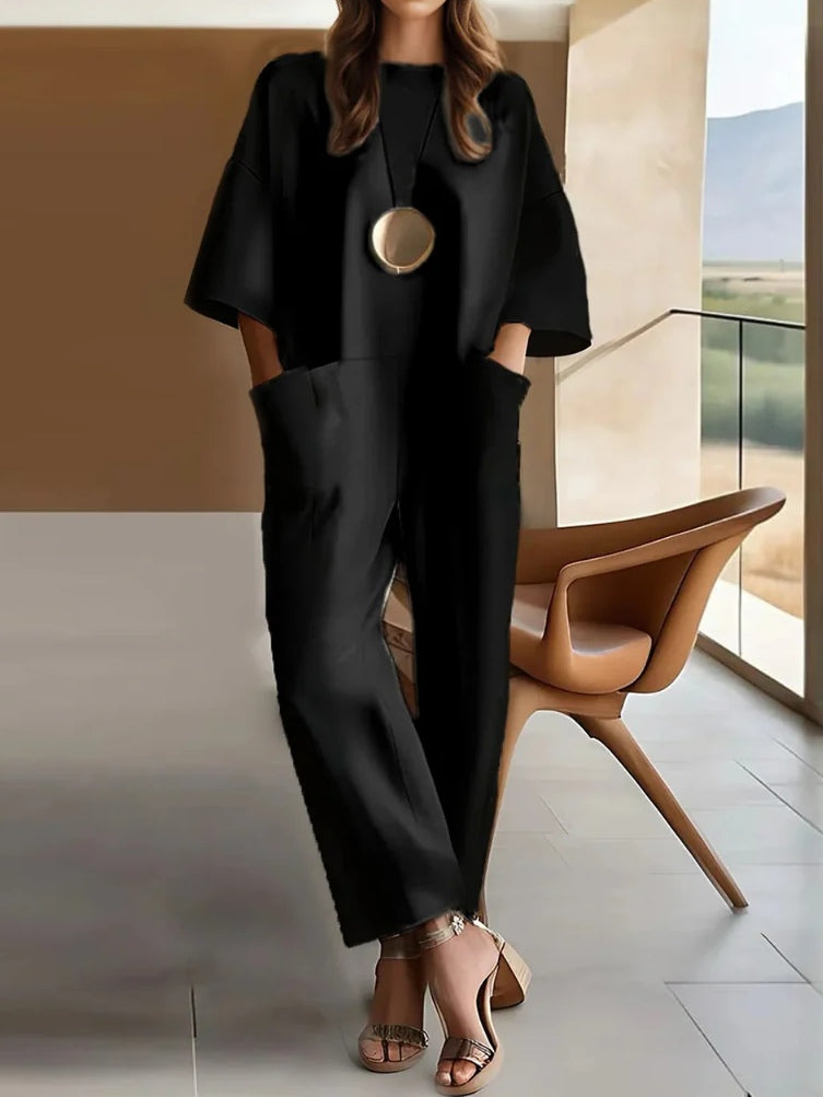 Loose-fitting Stretch Cotton Jumpsuit