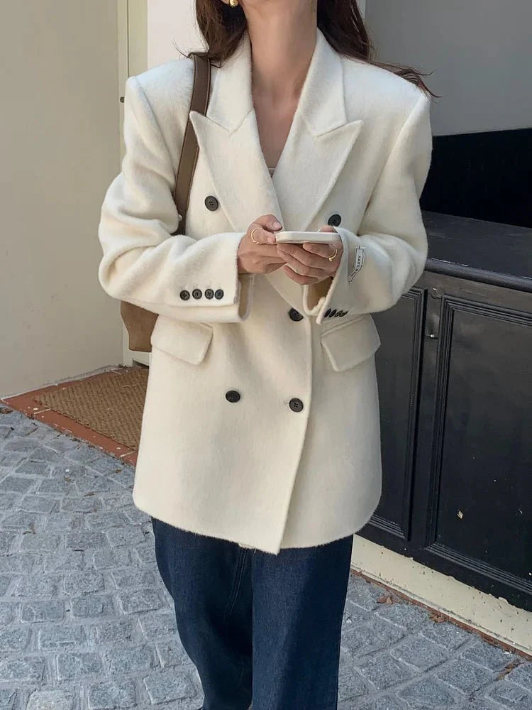 Elisa Women's Wool Blazer - Button, Tailored - Luxe Atire