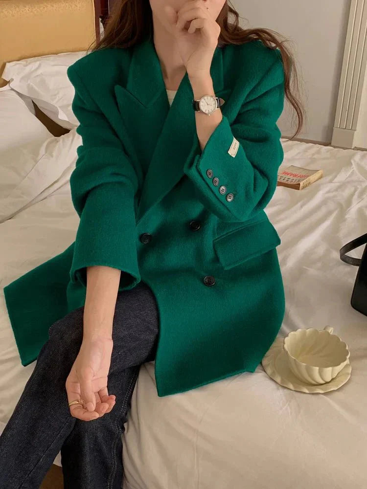 Elisa Women's Wool Blazer - Button, Tailored - Luxe Atire